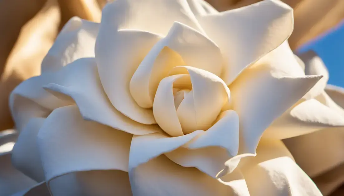 As pétalas perfeitas da rosa do deserto branca dobrada