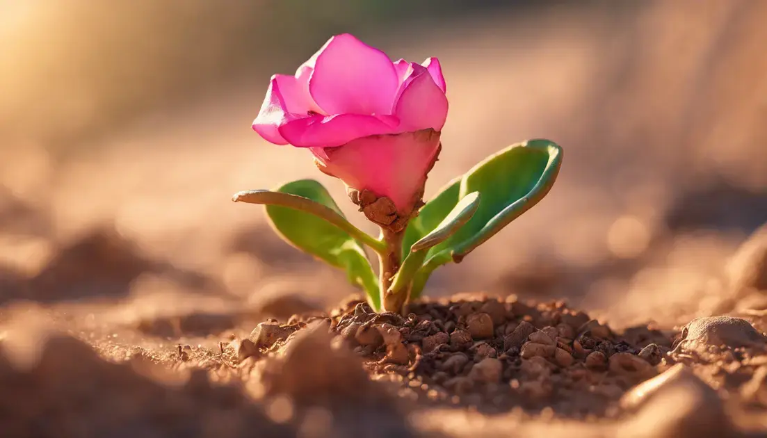 Como a Semente Rosa do Deserto Produz Flores Exuberantes.