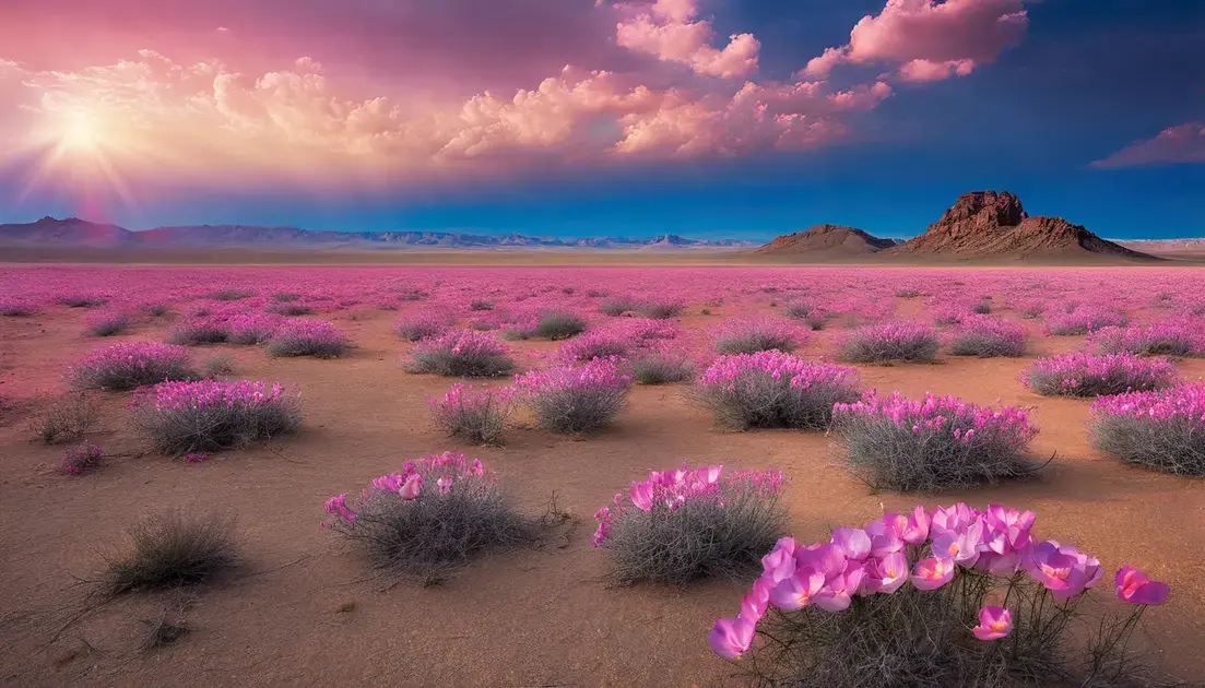 * Flores do deserto rosa: uma visão deslumbrante da natureza
