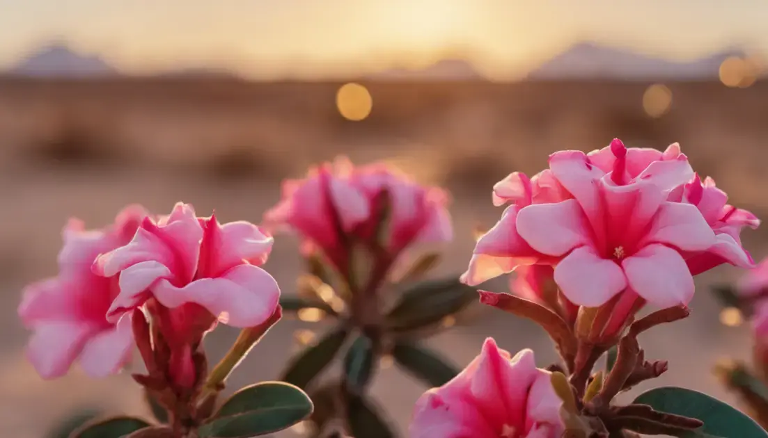 folhas de rosa do deserto