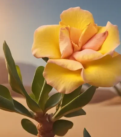 rosa do deserto amarela
