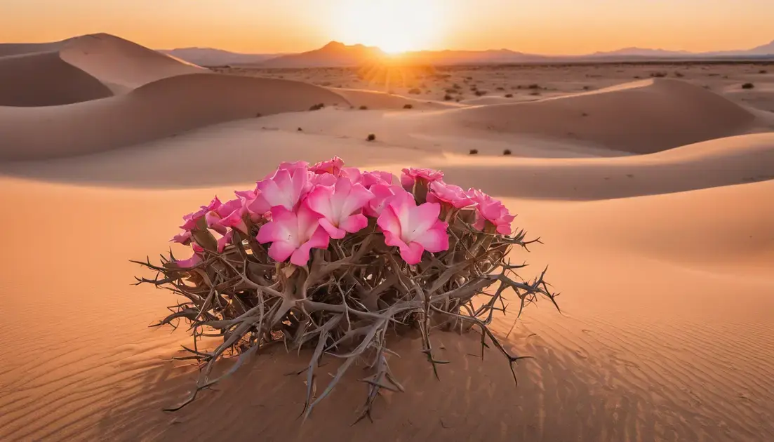 rosa do deserto com espinhos