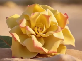 rosa do deserto dobrada amarela
