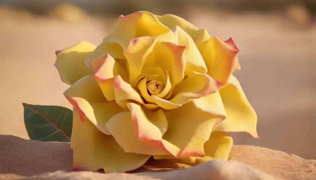 rosa do deserto dobrada amarela