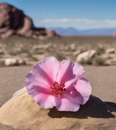 rosa do deserto no chão