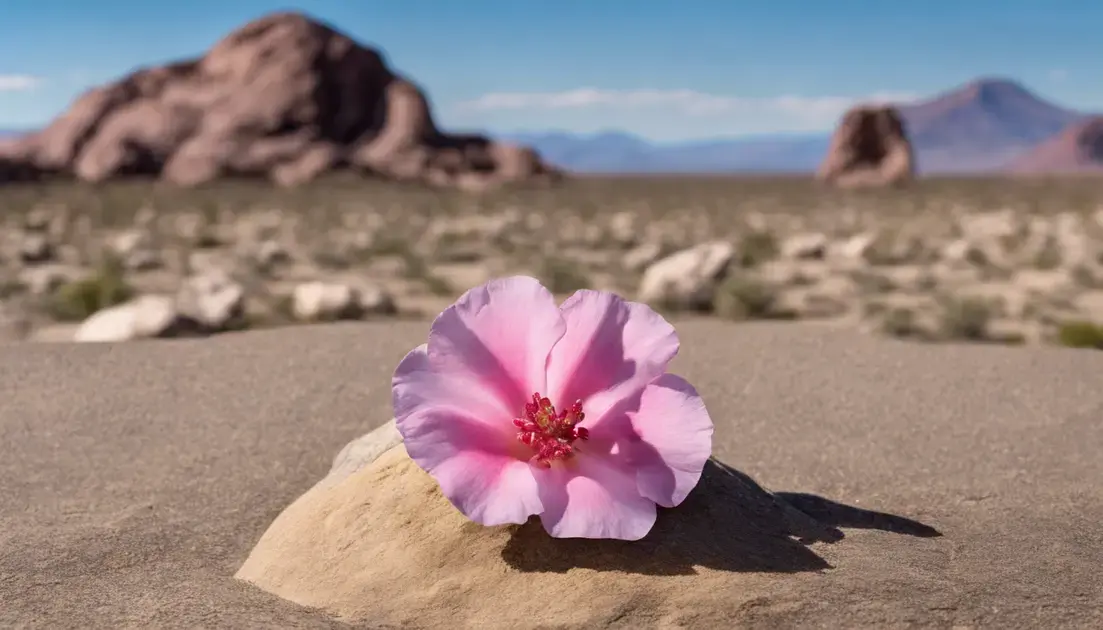 rosa do deserto no chão