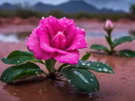 rosa do deserto pode ficar na chuva