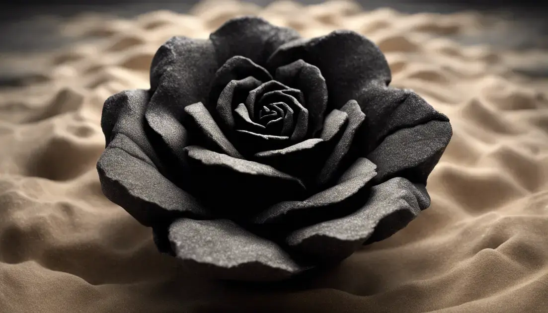 rosa do deserto preta dobrada