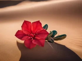 rosa do deserto vermelha dobrada