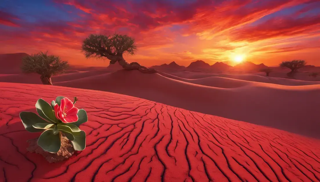 rosa do deserto vermelha