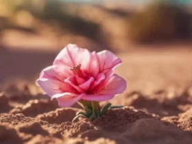 rosas do deserto plantada no chão