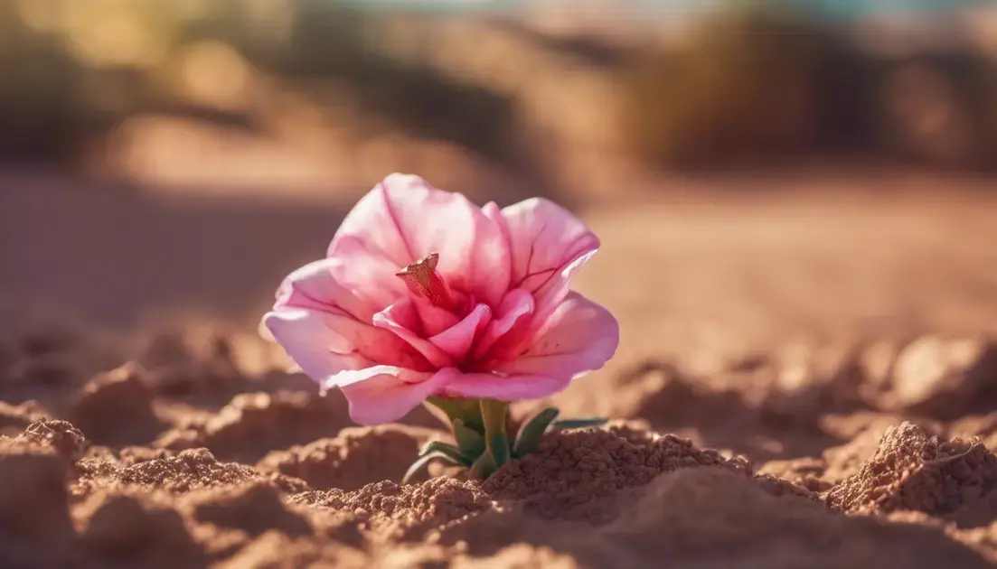 rosas do deserto plantada no chão