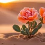 rosas do deserto plantadas no chão
